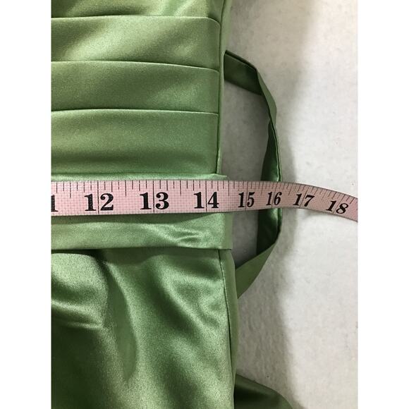 FORMAL PARTY SZ 2 XS Green Sage Sequin Sweetheart Neck Maxi Dress NEW B63 - Picture 7 of 8